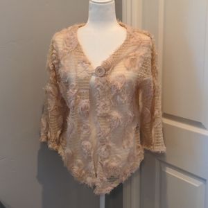 Kaktus 3/4 sleeve cardigan sheer Floral top